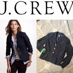 J. Crew Women's Dark Blazer with Gold Buttons